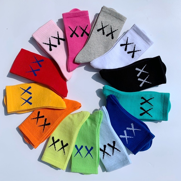 Designer Socks XX Ins Trendy Internet Red Cotton Men S And Women S Middle Color College Style Street Skateboarding Sports Long Socks Sports Socks