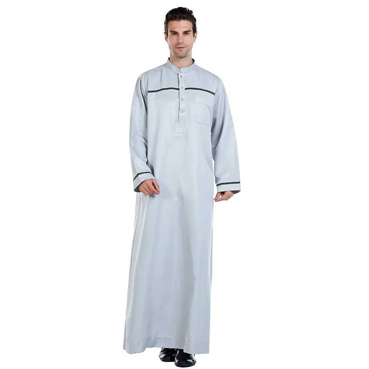 Saudi Arabic Men Thobe Jubba Abaya Muslim Clothing Dubai Islamic Robe Kaftan Traditional Clothing Long Sleeve Dress Eid Ramadan X250514