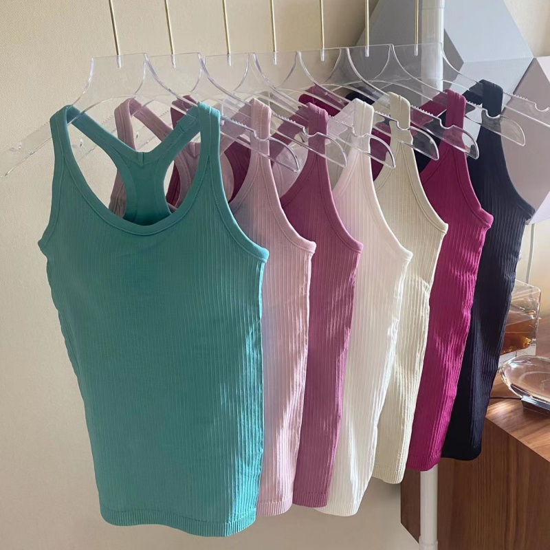 Classical tank tops designer sport womens vest for womens with padded bra workout waistcoat sleeveless shirt solid ebb to street running outdoor yf046