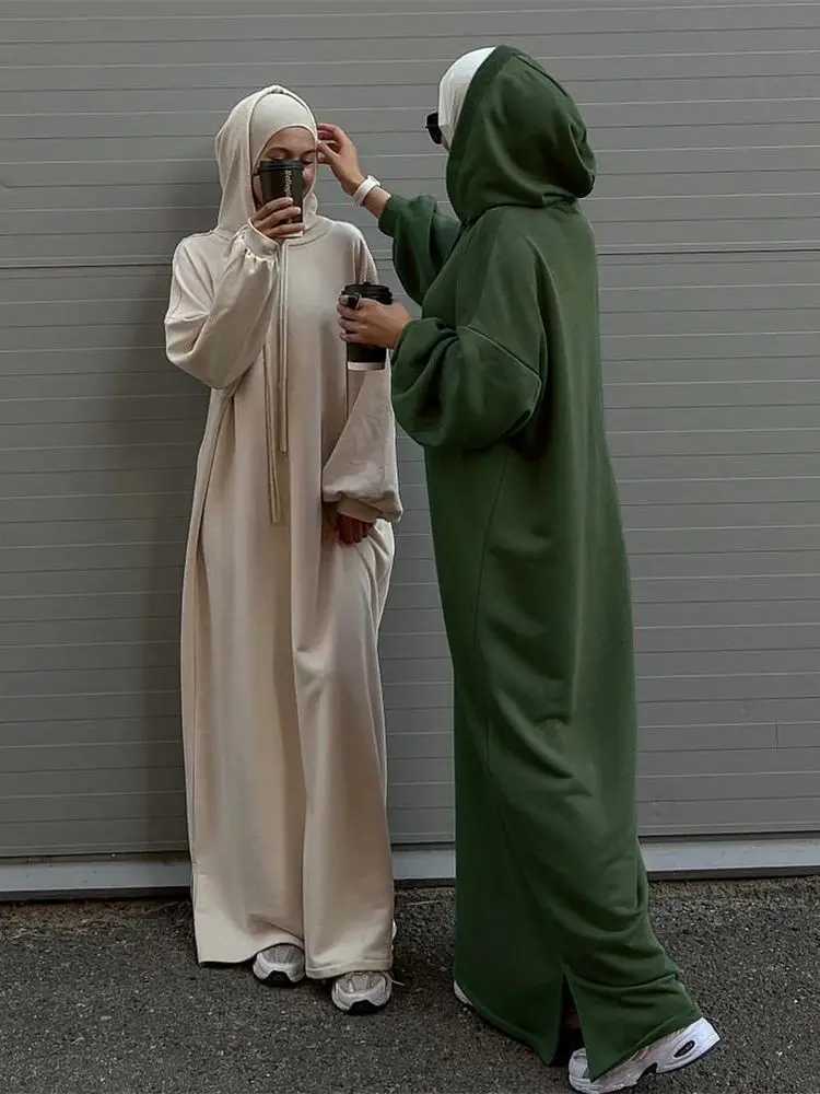 Ramadan Eid Hoodie Abaya Dubai Islam Prayer Clothes African Dresses For Women Modest Muslim Kaftan Dress Robe Femme Musulmane X250514