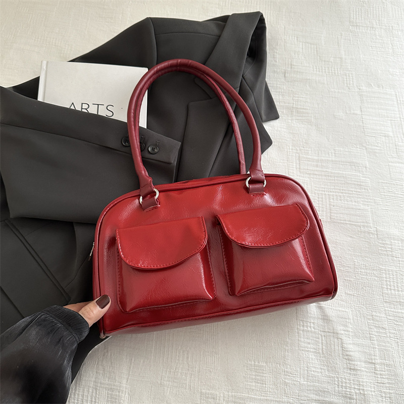 Free Delivery Designer Bag Niche Underarm 2025 Trendy Fashion Tote Versatile Large Capacity Red Commuter Bag For Women Luxury Bag