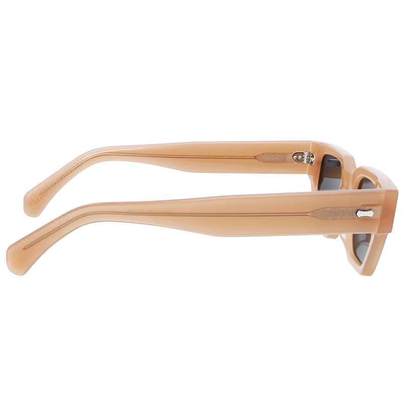 Bold geometric glasses, thick small frame acetate fiber sunglasses, made by craftsmen with a two tone finish
