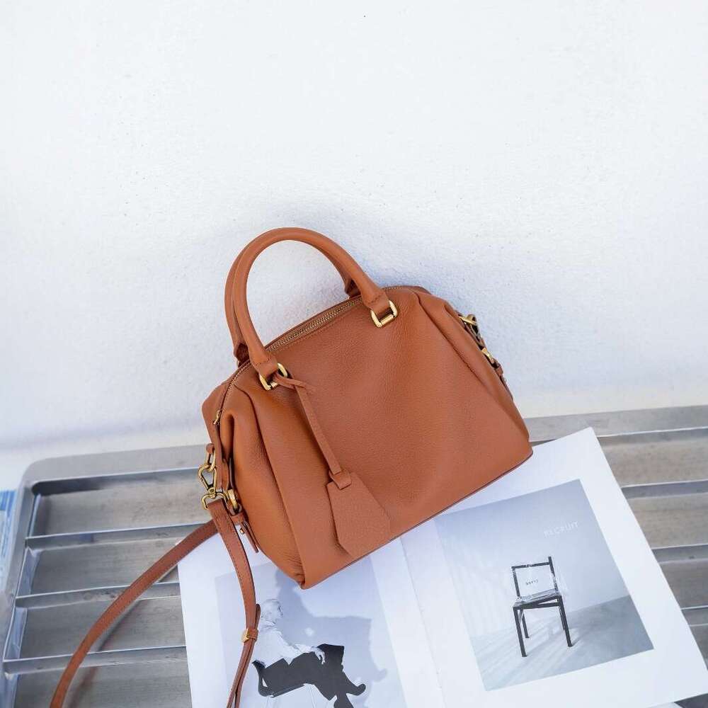 Tote Bag Autumn Winter Genuine Trendy Fashion Head Layer Bull Leather Boston Single Shoulder Handheld Women S Bag KQ