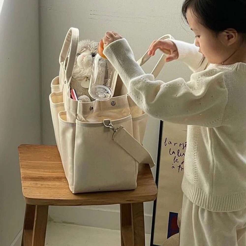 Korea INS Style Mother Baby Diaper Bags Canvas Large Capacity Mommy Tote Multifunctional Maternity Nappy Storage Bag