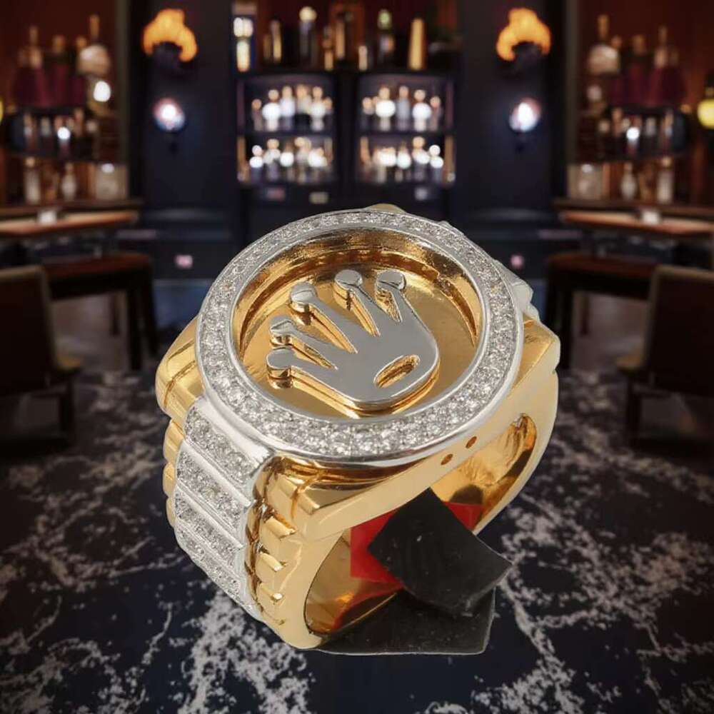 Silver solid color crown ring, gold plated zirconia pavement ring
