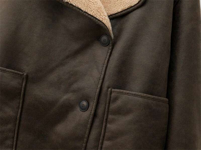 RARF new Fall/Winter women's collection double-sided lapel long-sleeved jacket with warm fur