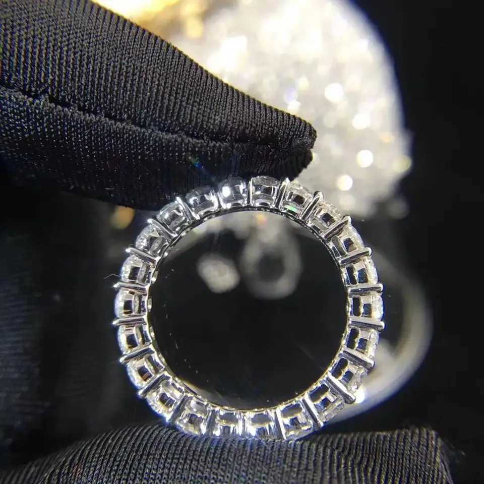 Couple Eternity 4mm Lab Diamond Ring 925 sterling silver Jewelry Engagement Wedding band Rings for Women men Fine Party JewelryXJ250514