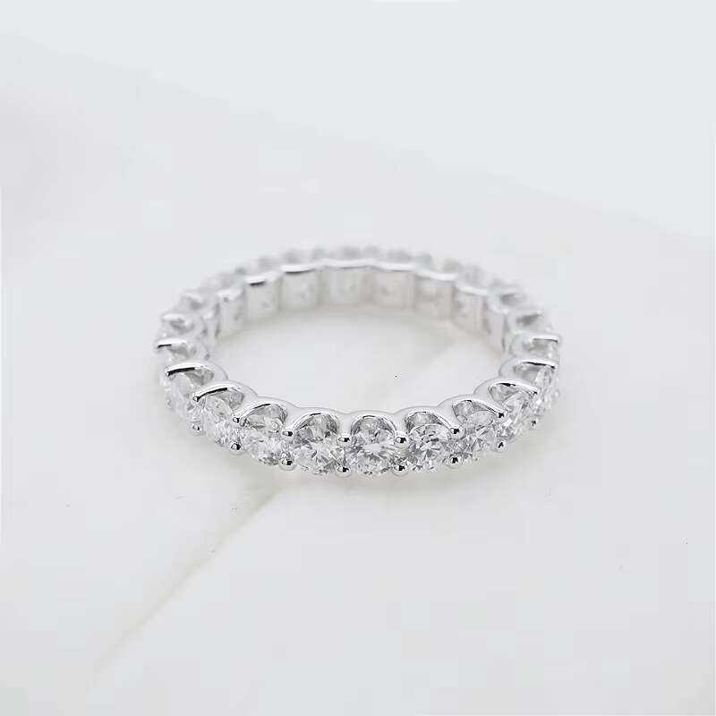 10k 14k Real Golds 3mm Eternity Band Ring Vvs Moissanite Wedding Ring