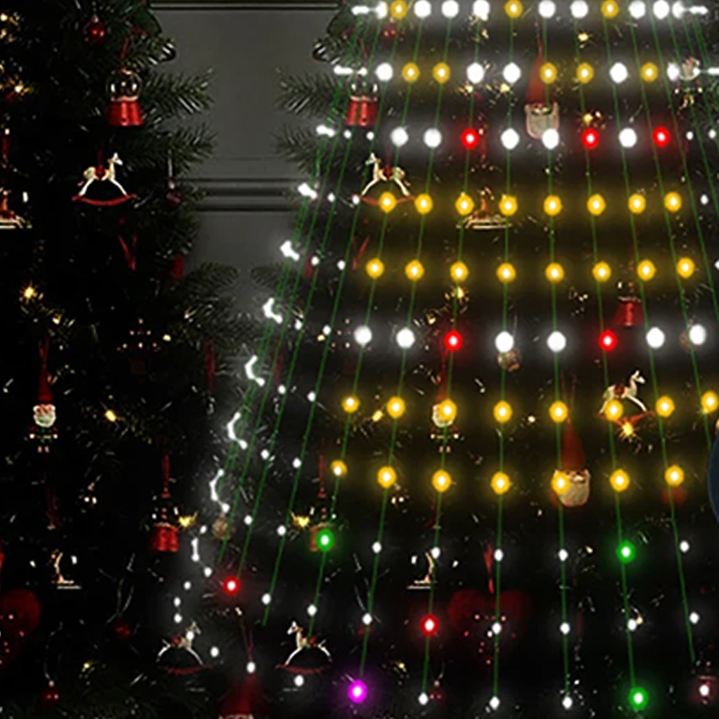 Smart App-Controlled Christmas Tree Lights with Customizable Color Combinations & Timer Switch