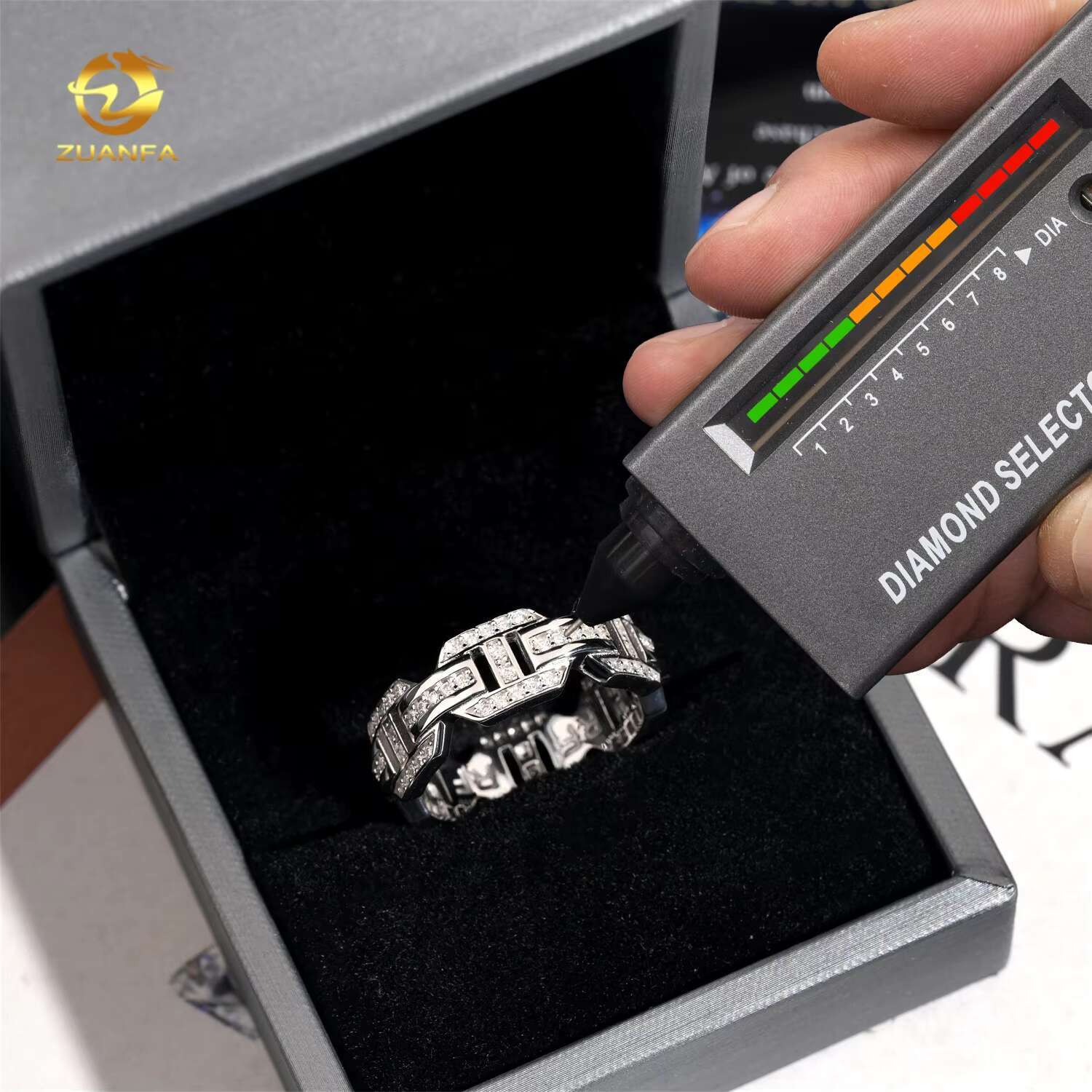 Custom Made 925 Sterling Silver Pass Diamond Tester Iced Out Eternity Moissanite Hip Hop Ring