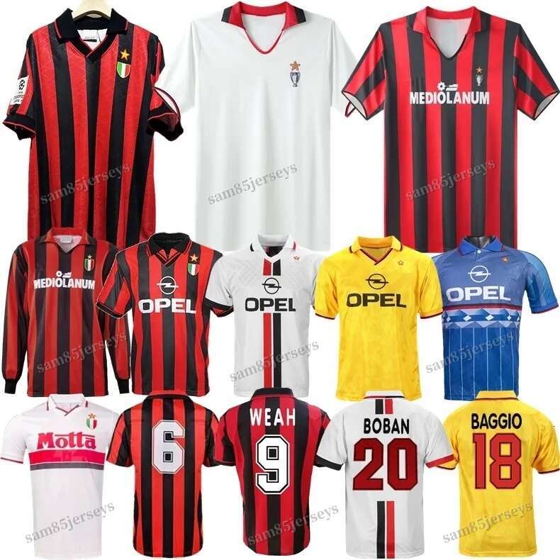 1986-2005 AcM Retro shirts home Gullit SOCCER JERSEY 02 03 04 05 Maldini Van Basten football KAKA Inzaghi 06 07 09 PIRLO SHEVCHENKO BAGGIO