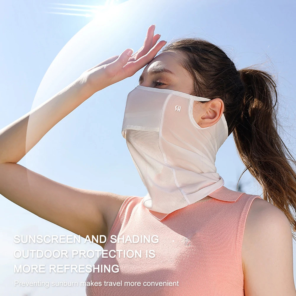 Ice Silk Full Face Sun Protection Mask Breathable Running Sports Mask Soft Anti Ultraviolet Face Scarf for Outdoor Golf Supplies 250514
