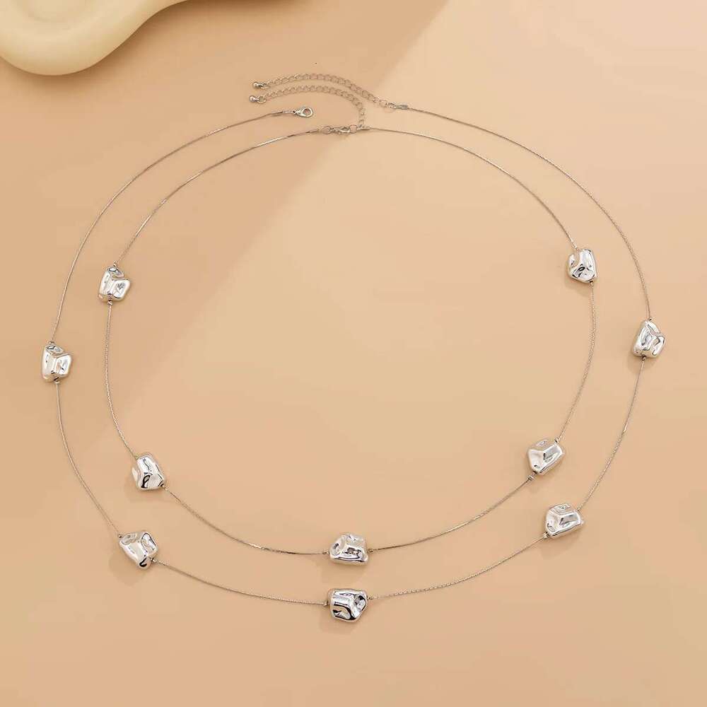 Trend Elegant Y2k Jewelry Irregular Big CCB Pendant For Women Fashion DIY Long Line Chain Choker Necklace N458