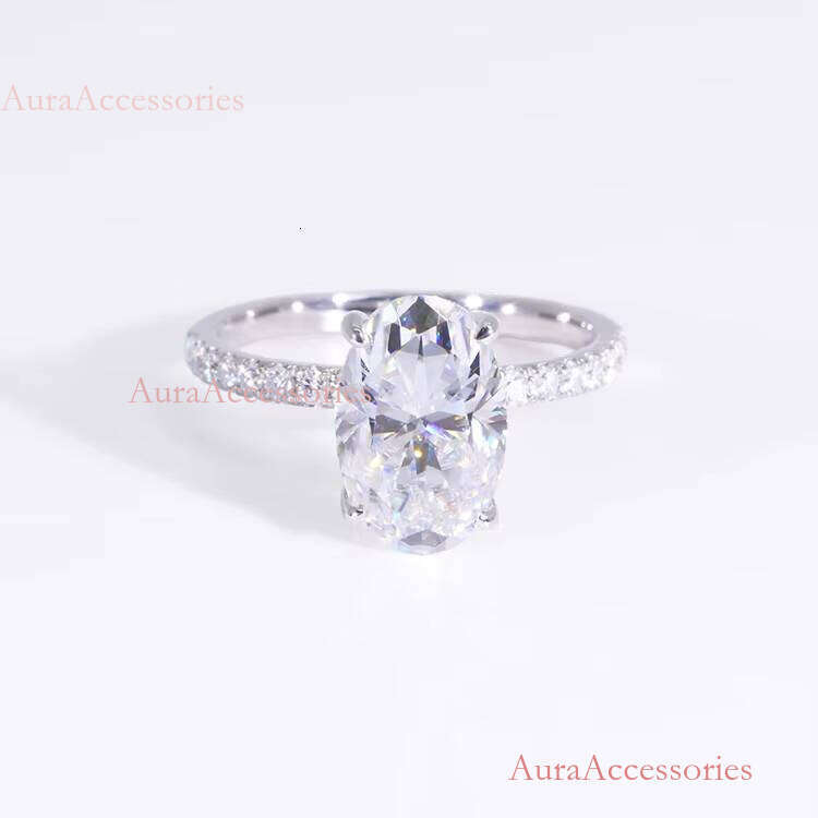 Yu Ying Custom White Gold 2CT Ice Oval VVS Lab Grown Women Wedding Rings IGI Certified HPHT/CVD Dia Fine Jewelry