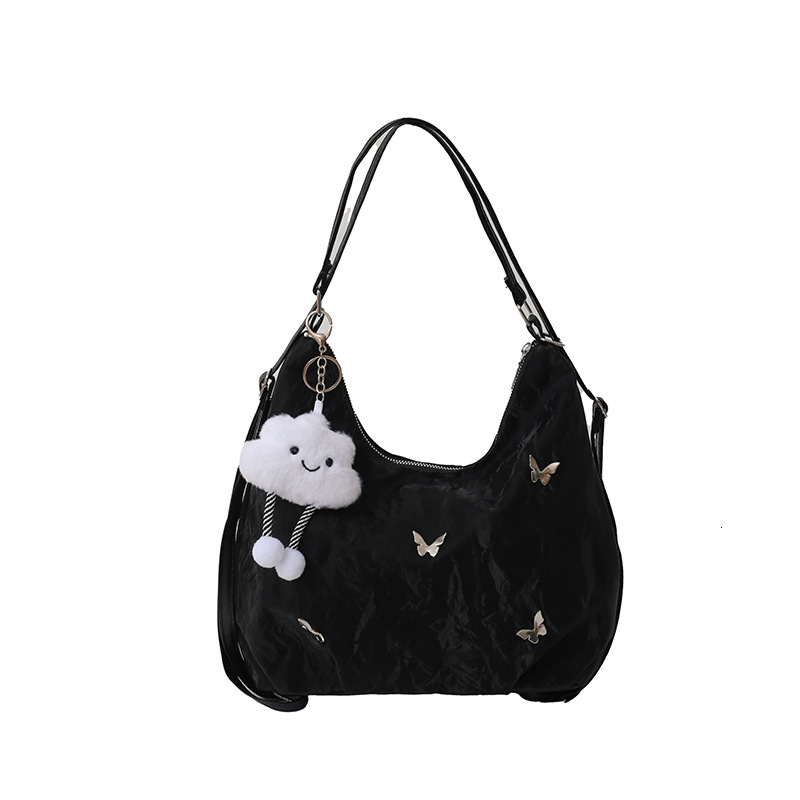 Free Delivery Designer Bag Leisure Soft Surface Large Capacity Butterfly Decorative Shoulder 2025 New Fashionable Commuting Backpack Multi Purpose Tot
