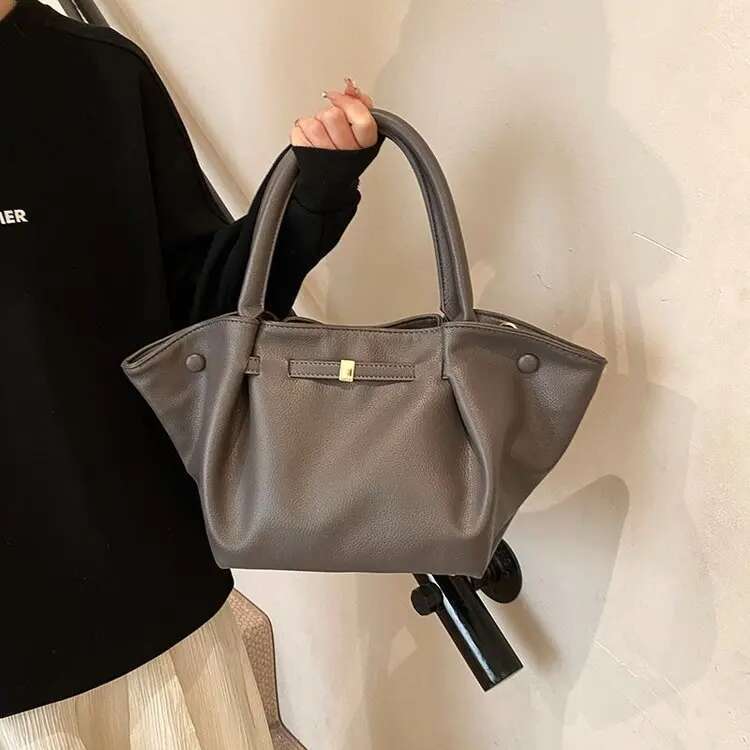 Brand Cloud Dumpling Drawstring Design Women's Adjustable Shoulder Strap Crossbody Handbag Textured Underarm Bag