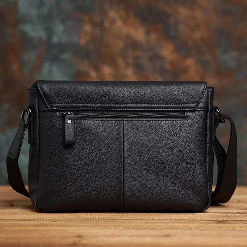 NASVA Genuine Shoulder Casual Retro Simple Business Trend Handmade Messenger Leather Bag For 9.7 In Ipad