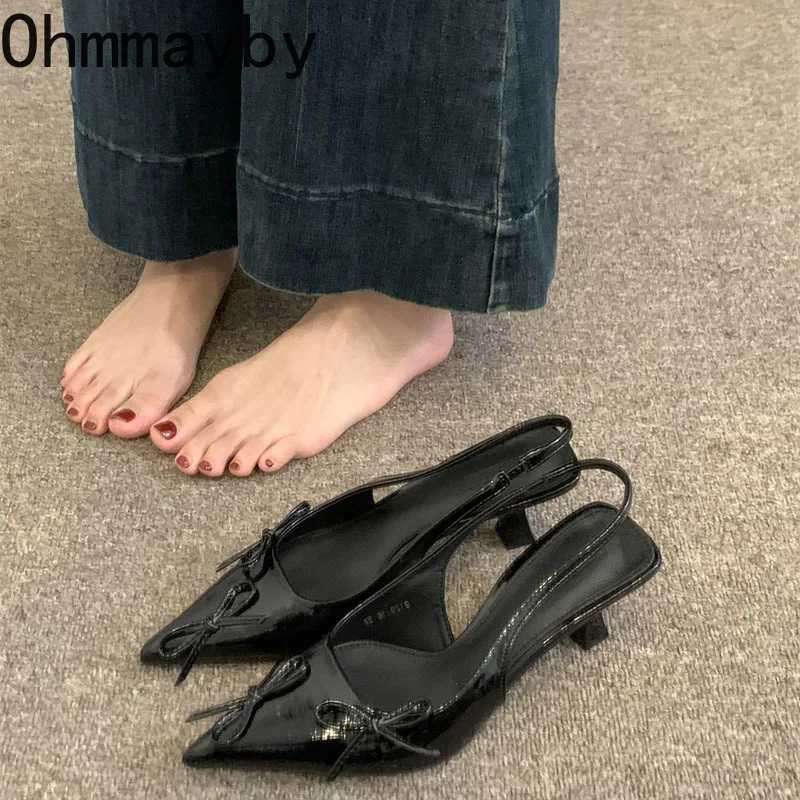 Summer Womens High Heel Mules Sandals Elegant Pointed Toe Slip On Singbacks Shoes Ladies Dancing Party Prom Shoes W250514