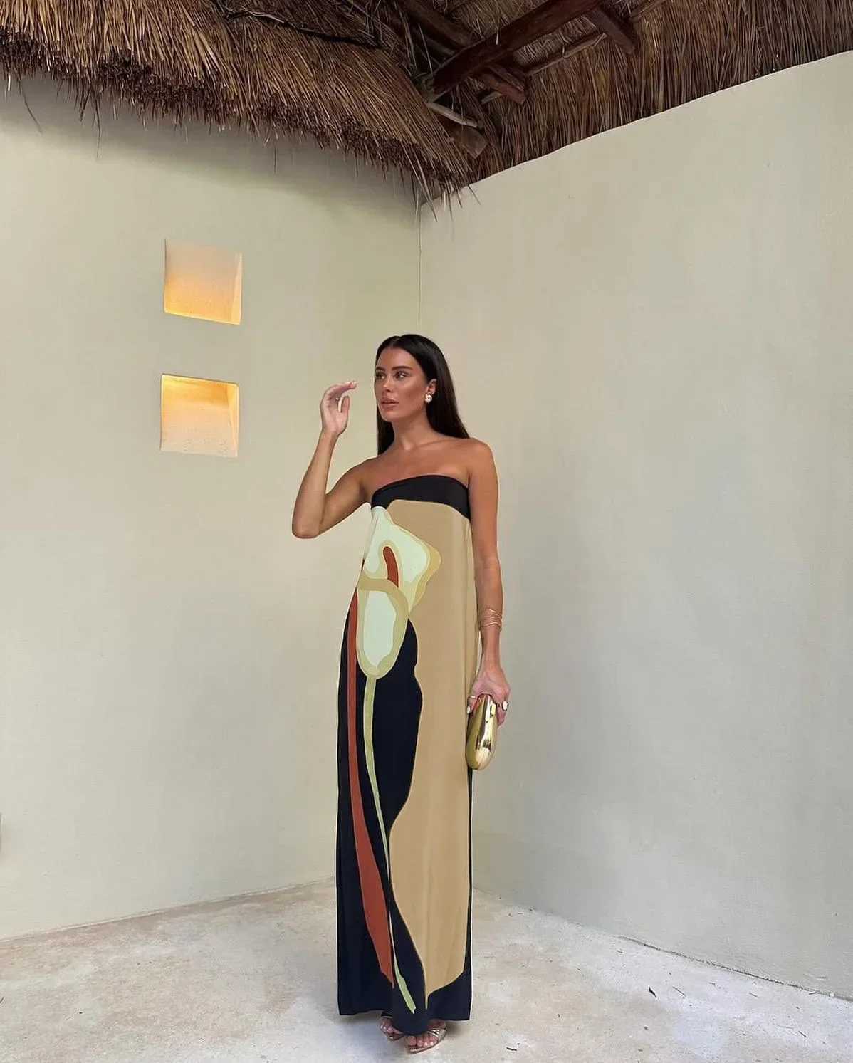 2025 Summer Women Long Dress Tube Tops Sleeveless Elegant Sexy Dresses Female Fashion Party Holiday Beach Clothes Lady DressesXJ250514