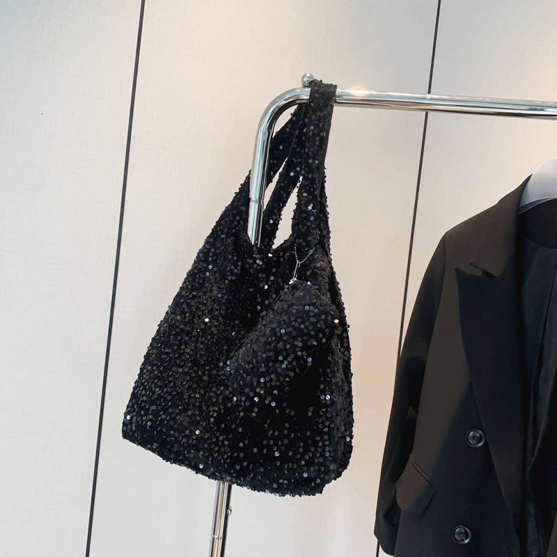 Free Delivery Designer Bag Large Capacity Commuter Female Popular Single Shoulder Underarm Bag Versatile Texture Shining Glitter Tote Bag Luxury Bag