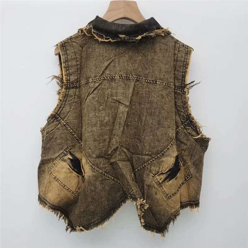 Personalized Trendy Cool Vintage Thin Denim Irregular 2025 Women's Summer Style Western-Style Fashionable Vest For Women