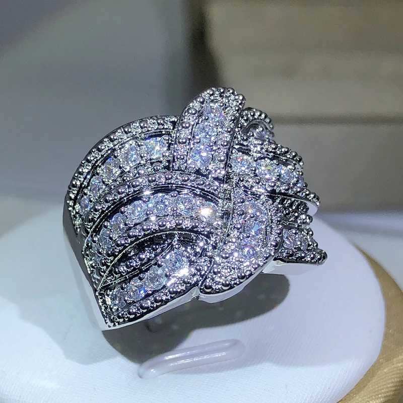 New Twinkling CZ Zircon Stone S925 Silver Color Band Rings for Women Wedding Engagement Fashion Luxury JewelryXJ250514