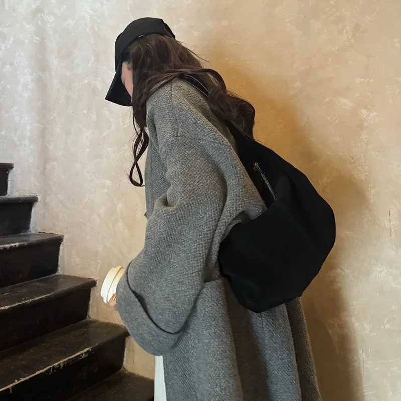 Hobo Bag for Wen Men Adjustable Strap Shoder Suede Tree-pocket Crescent Dumpling Bag for Work Travel Z250514