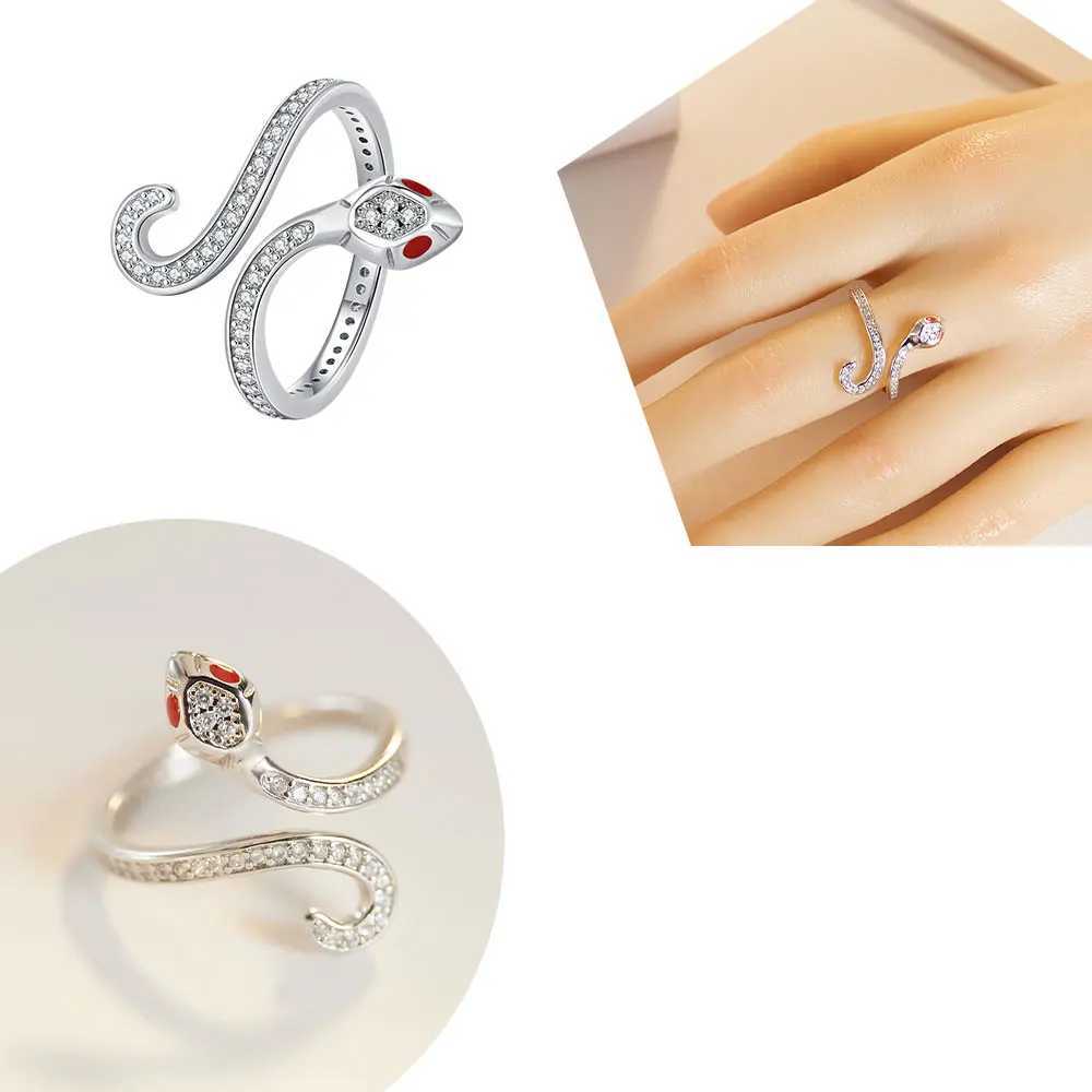 Brand New Adjustable Original S925 Sterling Silver Ring Fine Jewelry Fashion Romantic Gift Couple Cute Animal RingXJ250514