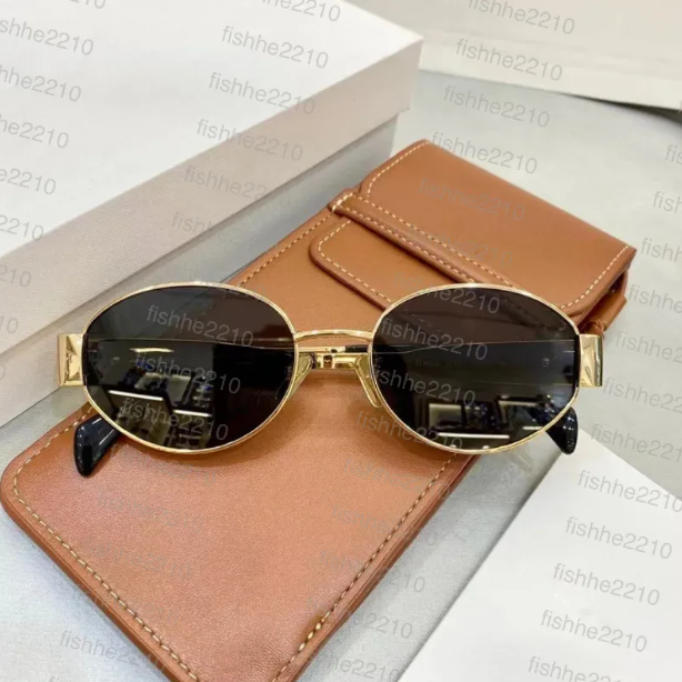 Sunglasses For Women Oval Frame Designer Sunglasses 42235 Women Metal Mirror Legs Green Lens Sunglasses Retro Small Round Frame Sexy Little Women Glasses With Box A6