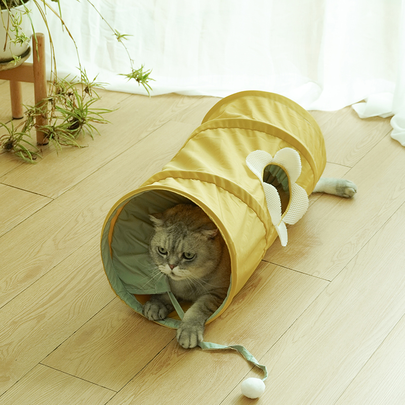 Pets on Safari Toys, Indoor Pet Cool Folding Spiral Tunnel Tube, Cat Multiple Holes Play House Collapsible