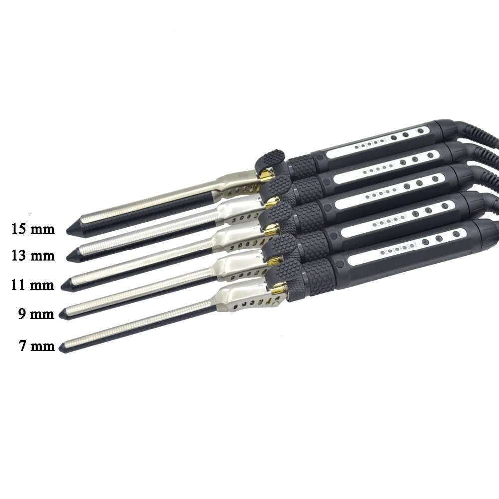 Men,s Ceramic Curlers Small Size With Short t Corrugated Curling Iron For Hair Universal Voltage Black