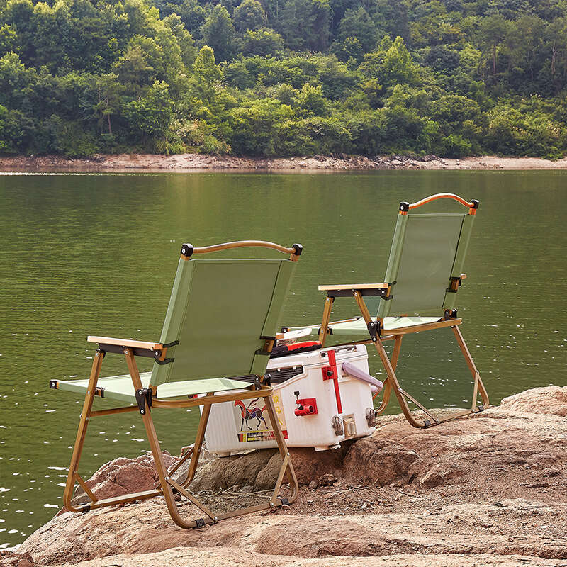 Outdoor portable folding Kemite chair, aluminum alloy table, ultra light backrest seat, camping supplies, beach chair