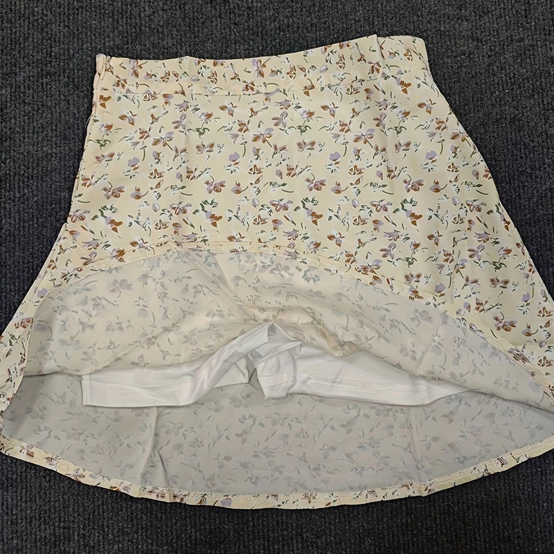 Europe United States Summer Trend Beautiful Floral High Waist Retro Style KPOP Slim Casual Fresh Sweet AWord Skirt 250514