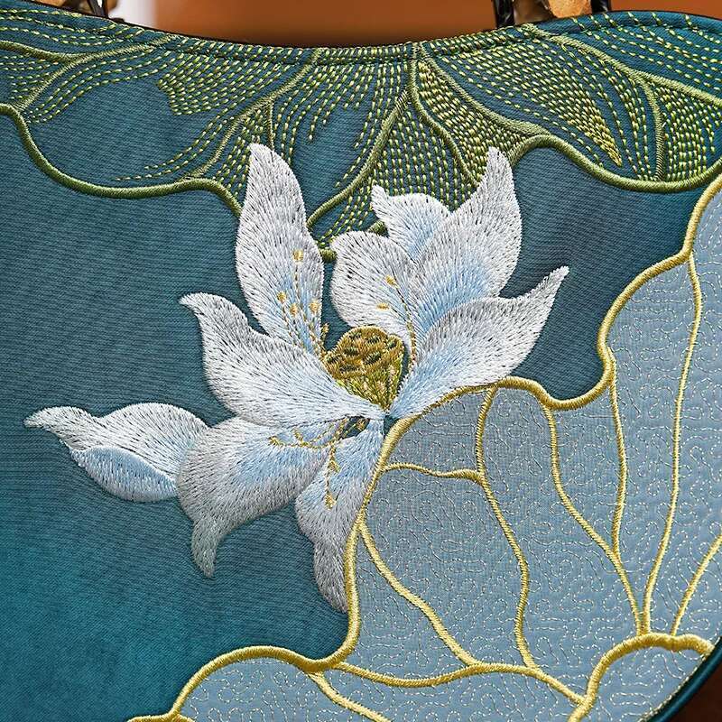 2024 Fine Embroider Women's Handbags Vintage Chinese Style Bamboo Joint Handbag Wedding Prom Party Evening Bag Ladies Clutches
