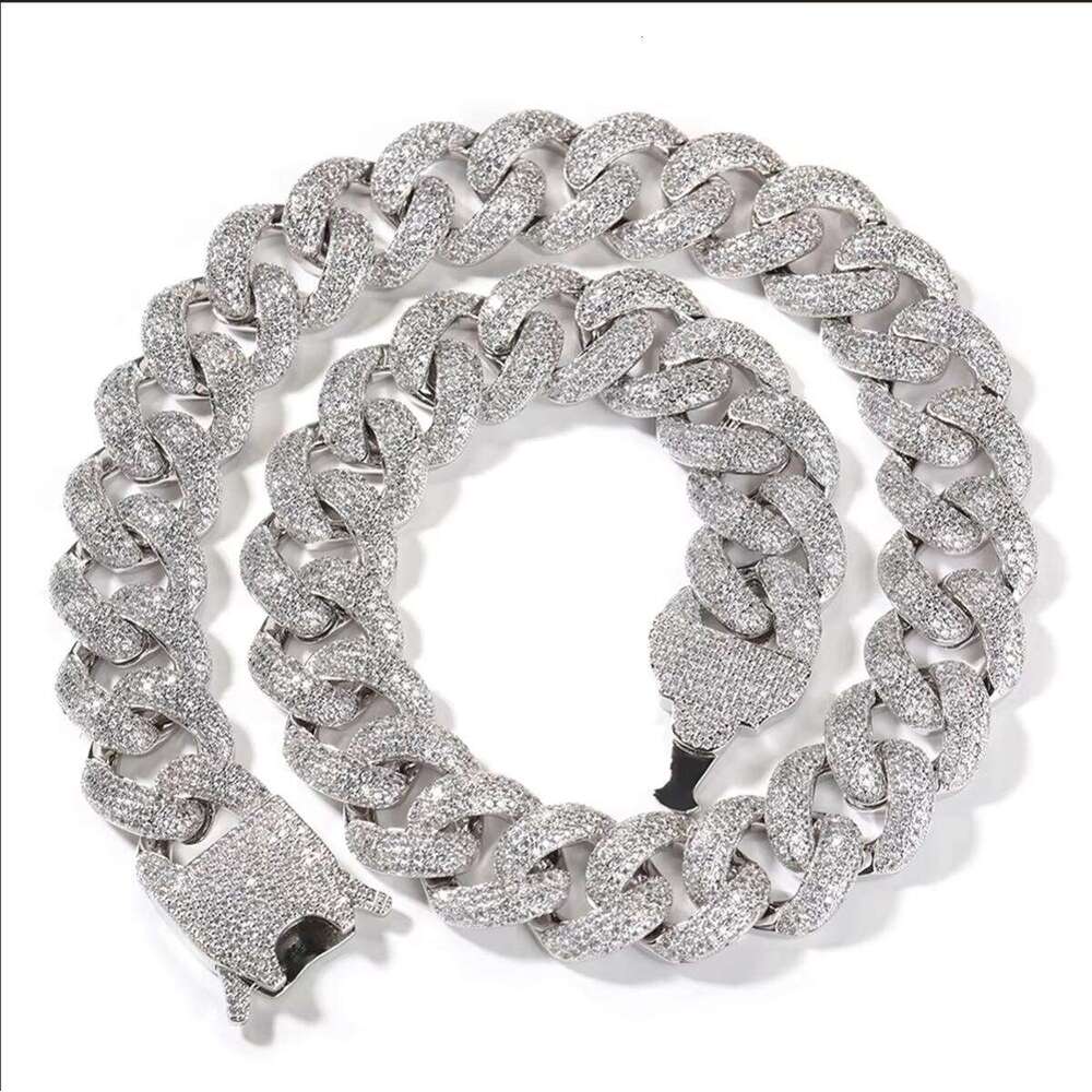 DHCollections Trendy Hip Hop Jewelry 20mm Solid Gold Plated Brass 4-Row AAAAA CZ Iced Cuban Chain Necklace