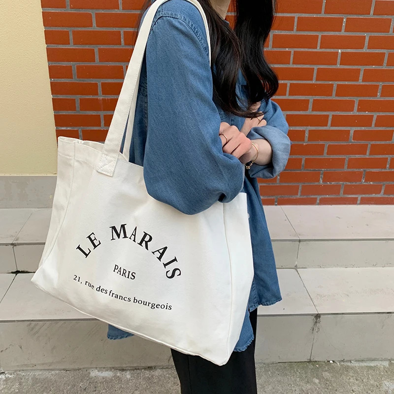 Wholesale Custom Printed 100pcs Cotton Canvas Bags with Wide Handles Reusable Tote Grocery Shopping Bag Big Capacity 250514