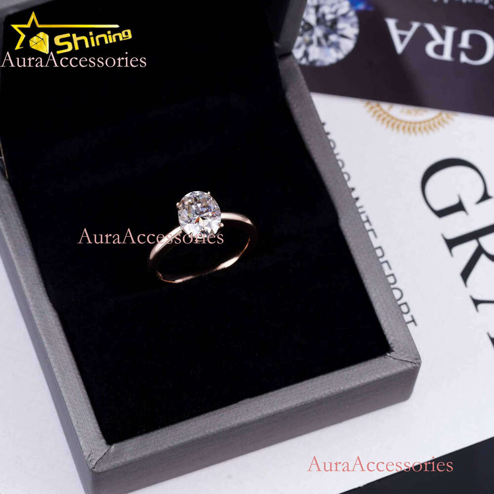Lab Grown Engagement Rings 14K Solid Rose Gold Salitaire Dias Plain Band Symple Design Ring