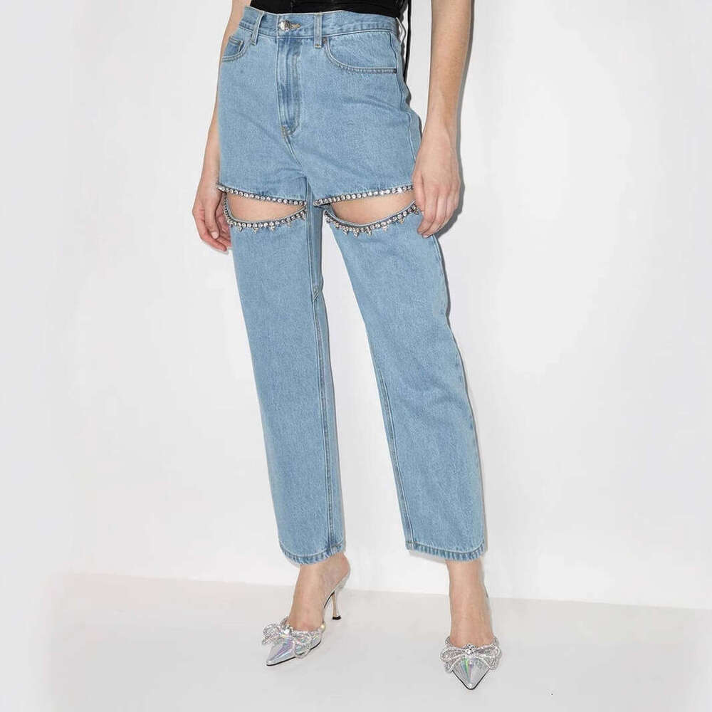 American Versatile Slimming 2025 New Spring Loose High Waist Long Straight Leg Pants Jeans for Women New Arrival Hot Style Loose Fashionable Printing