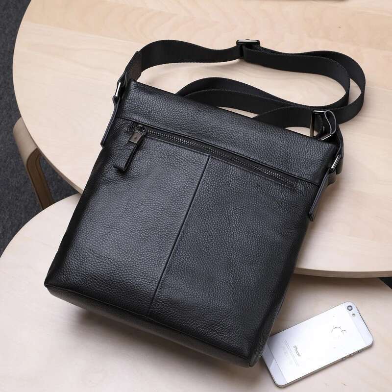 Wmnuo 2025 New Shoulder Men Solid Genuine Male Handbag Soft Cowhid Leather Crossbody Fashion Business Bag Hot