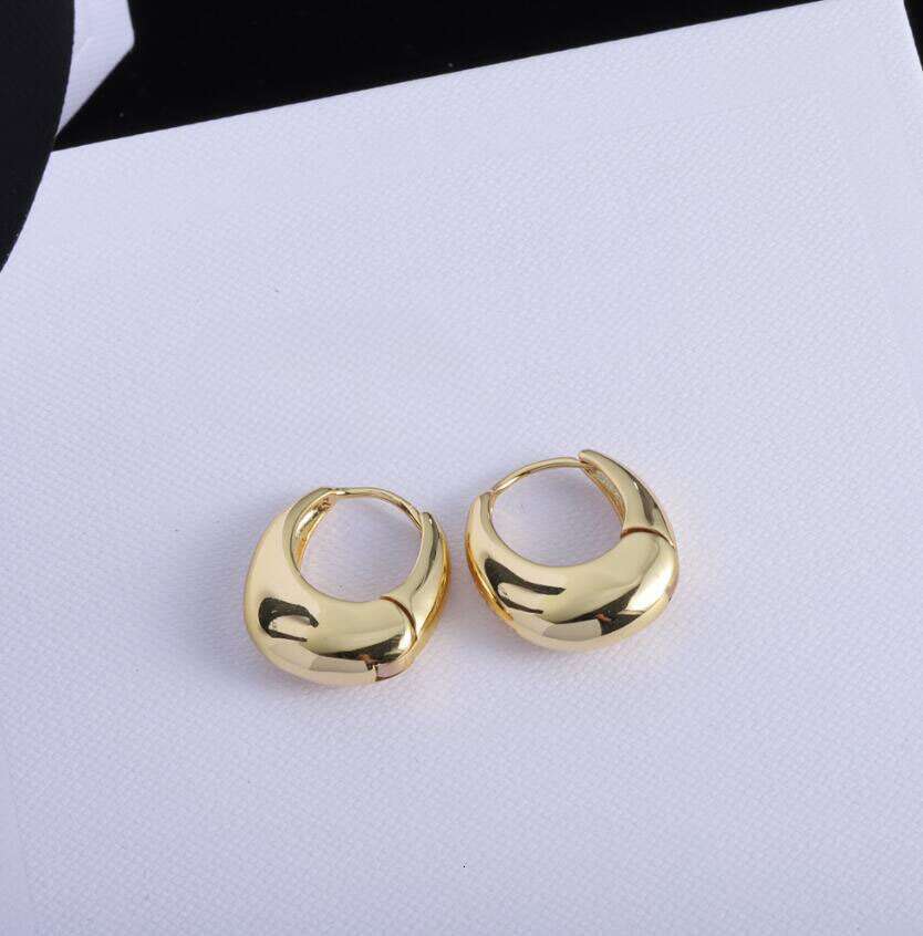 Designer Fashion Hoop Earrings Brand Gold Sier Smooth Circle Arc Hie Earring Eardrop for Women Lady Party Wedding High Quality Jewelry
