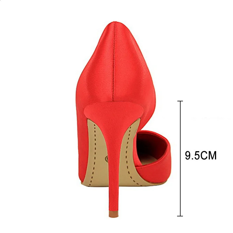 BIGTREE Shoes Sexy Woman Pumps Black Blue Sliver Women Heels Silk High Heels Women Shoes Stiletto Heels 9.5 Cm Ladies Shoes 250513