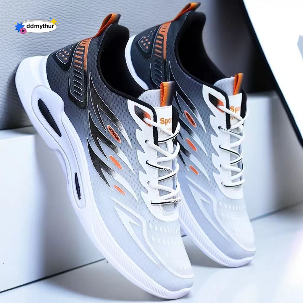 Summer new ice silk breathable sports leisure men with soft soles, anti slip and lightweight running shoes for students ddmythur