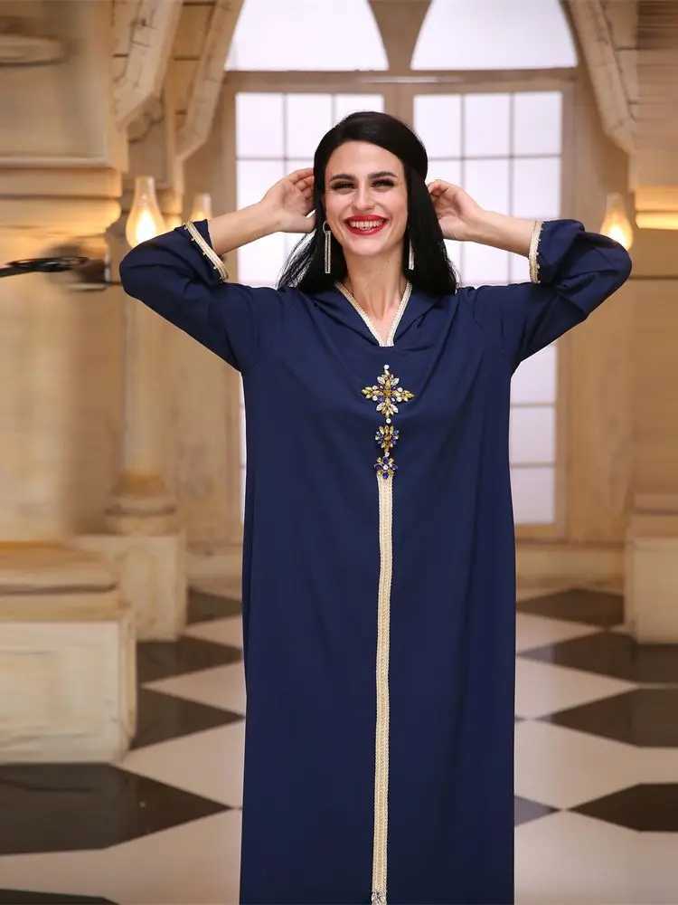 Ramadan Eid Blue Abaya Dubai Turkey Islam Hijab Muslim Dress Kaftan Robe Longue Femme Ka African Dresses For Women Caftan X250514