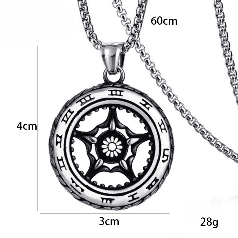 60cm Hip hop style fashion outfit, light luxury trend, retro fashion, cool tire necklace, collarbone chain Tire Necklaces & Chains for Men/Women