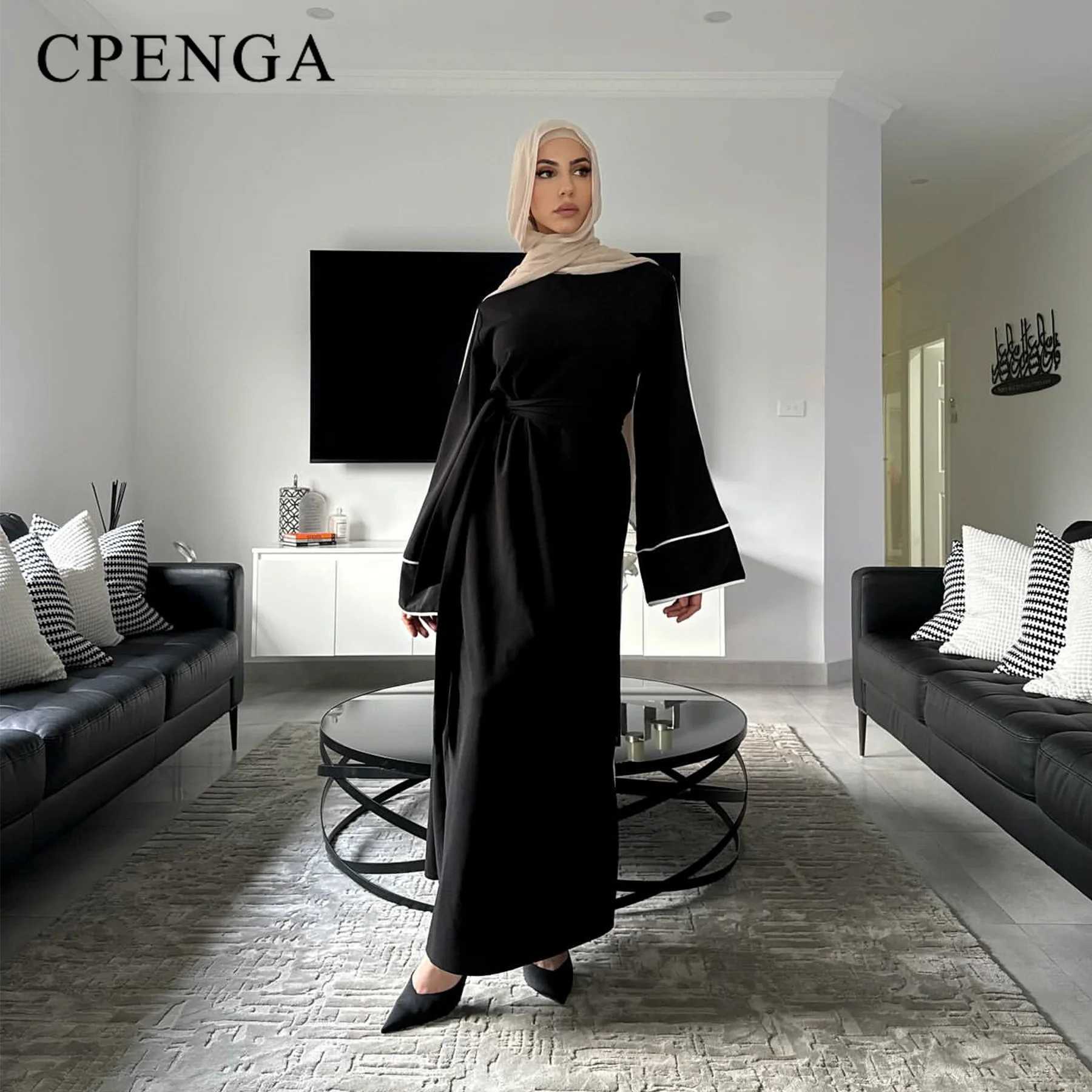 2024 Ramadan Middle East Muslim Modest Dress for Women Dubai Black Abaya Eid Church Pray Clothing Islamic Turkey Solid Long Robe X250514
