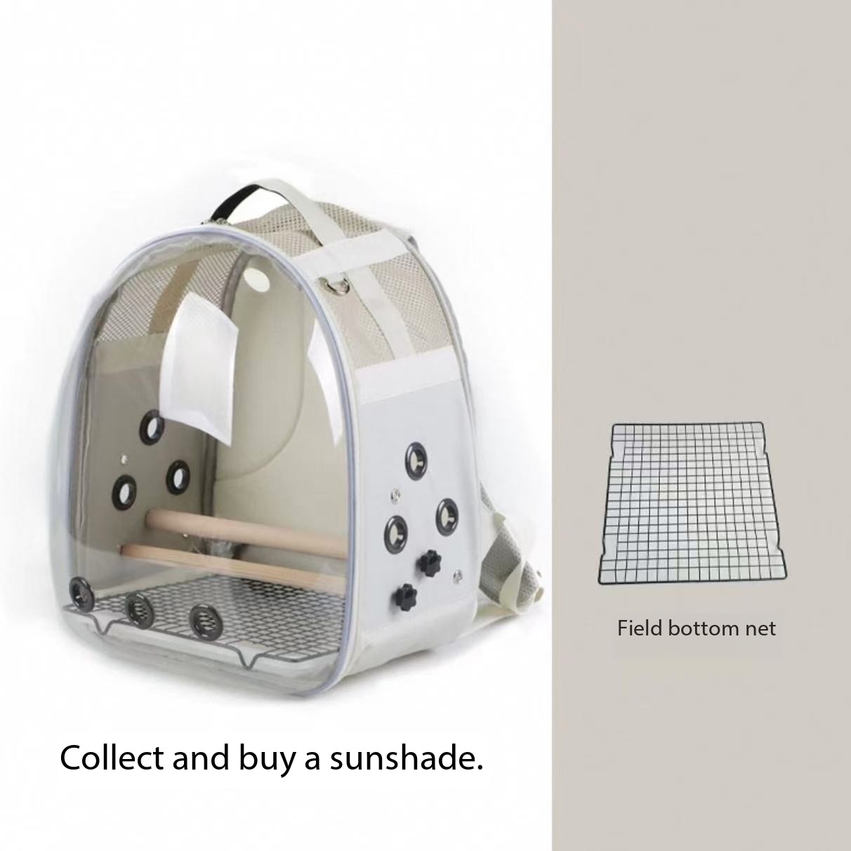 Parrot outdoor bag transparent portable large backpack Xuan Feng Jin Tai Hedgehog Tiger Skin two bird outdoor backpack