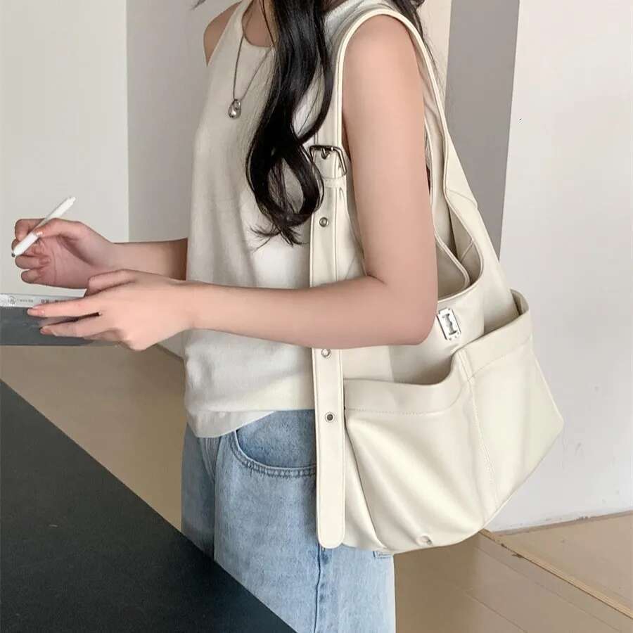 Simple Soft PU Leather Vintage Casual Tote 2025 Women's Large Capacity Shoulder Female Daily Work Commuting Bag Bolsos