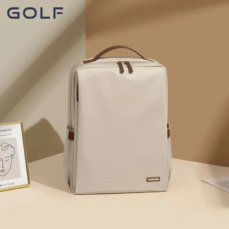 GOLF Women's Solid Color Nylon Laptop Bag 15.6 Inch Adult Female Backpack Travel Large Capacity Waterproof Fashion 2024