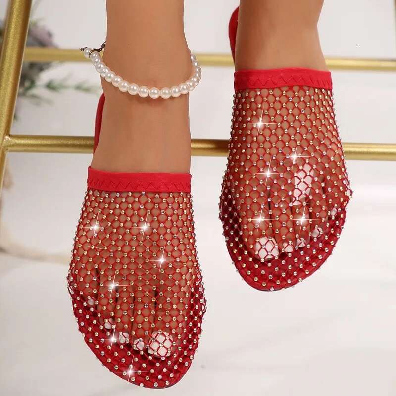 Summer New Round Head Slippers Water Dia Flat Home Anti-skid Sandals Slides Women atos De Mujer