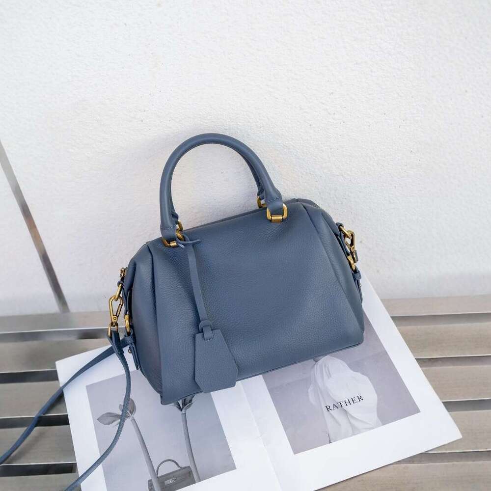 Tote Bag Autumn Winter Genuine Trendy Fashion Head Layer Bull Leather Boston Single Shoulder Handheld Women S Bag KQ
